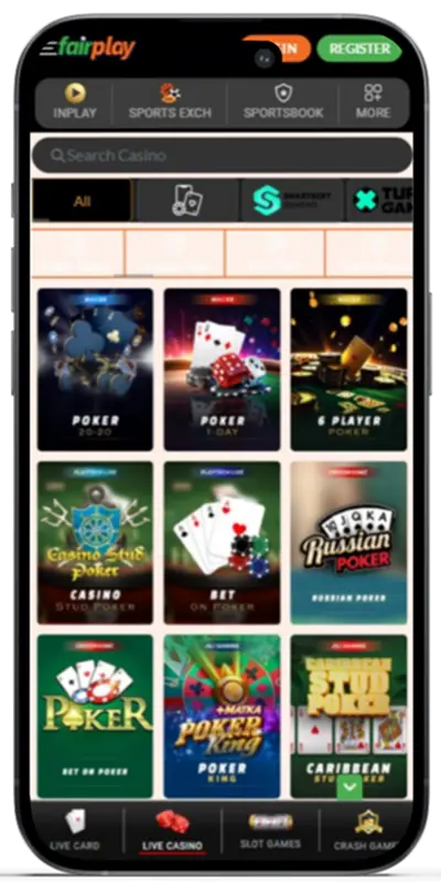 FairPlay app table games screen